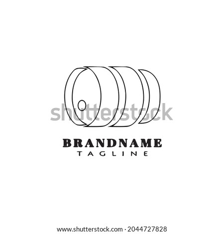 beer barrel cartoon logo icon design template black modern isolated vector
