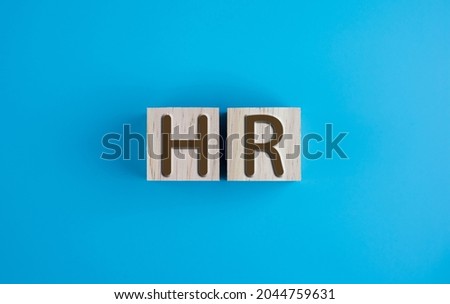 human resource management concept. Wooden block with words HR. copy space for business design.