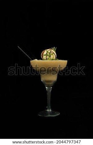 Alcholic Coctail pictures on beach and black background