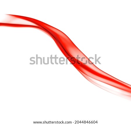 The swirl of red smoke is fragrant. Wave line light abstract motion color. For design. Backdrop. Isolated on white background.