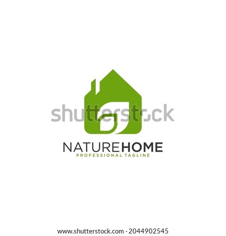Nature Home Logo. Full vectors. Editable colors.