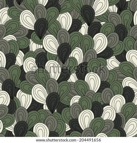 Seamless pattern with leaves in vintage style