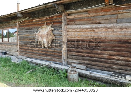 Old wood  Bakuriani village house in Georgia country
