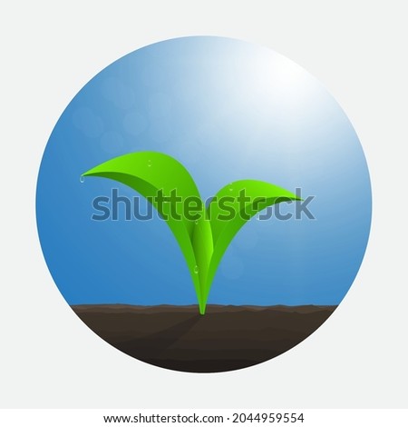 Green sprout logo vector illustration