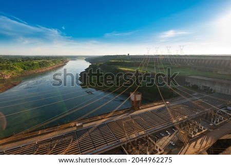 Power lines coming out from Itaipu Hydroelectric Dam