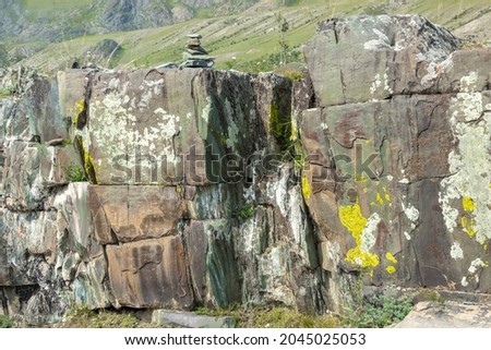 Petroglyphs (ancient rock carvings) in the Kalbak-Tash tract of the Ongudai region of the Altai Republic, Russia