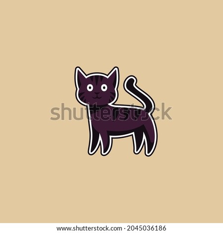 halloween cat logo simple and clean