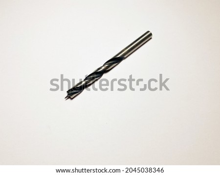 8 mm wood drill bit for a screwdriver or drill on a white insulated background