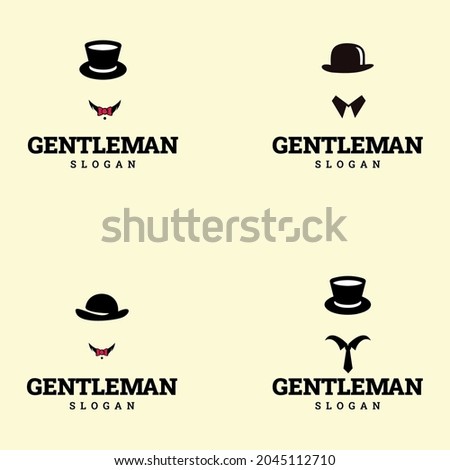 Gentleman logo design. suitable for company logo, print, digital, icon, apps, and other marketing material purpose. Gentleman logo set