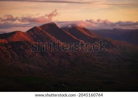 Picturesque mountains in sunset light