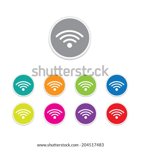 Vector - wifi icon. Round stickers. 