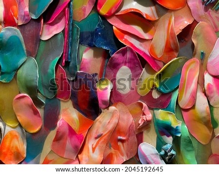 Colorful wonderful contrast hues Macro Detail shot abstract pastel perfect interesting different background images buying now.  Royalty-Free Stock Photo #2045192645