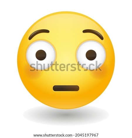 Flushed Emoji Icon Illustration Sign. Embarrassed Vector Symbol Emoticon Design Vector Clip Art. Royalty-Free Stock Photo #2045197967