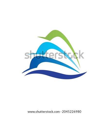 abstract fisherman logo icon flat concept vector graphic design