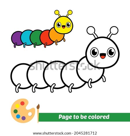 Coloring book, caterpillar vector image