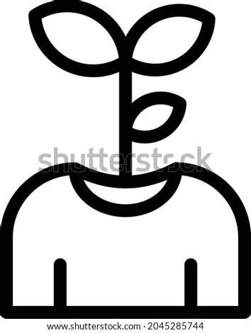 personality growth vector thin line icon