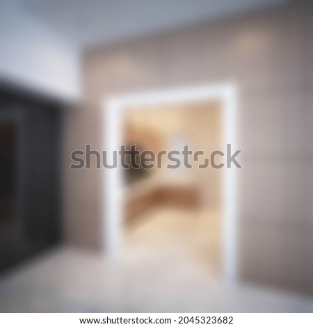 Defocused and Blur Photo of Modern and Casual Kitchen Interior Design