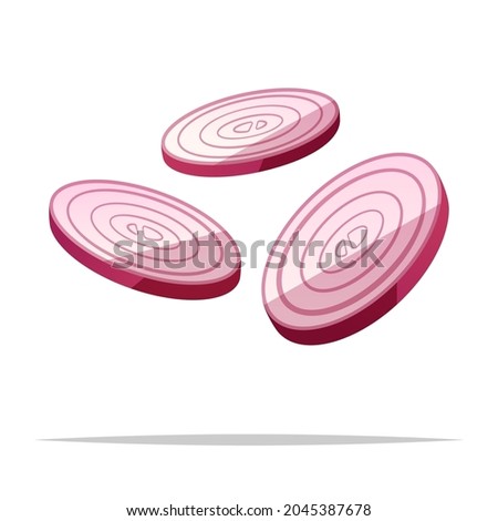 Sliced red onion vector isolated