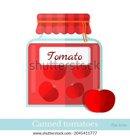 flat icon glass jar of canned tomato