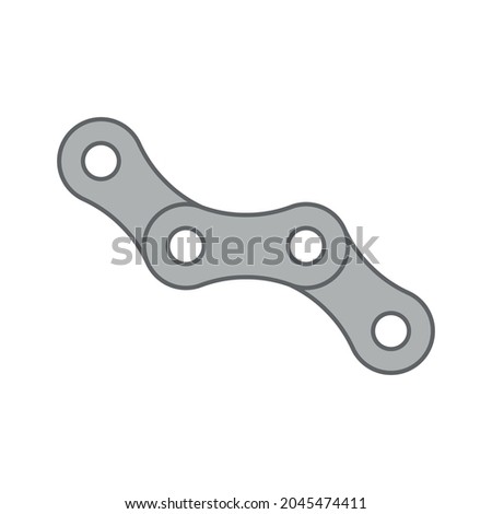 Bicycle chain flat icon on white background