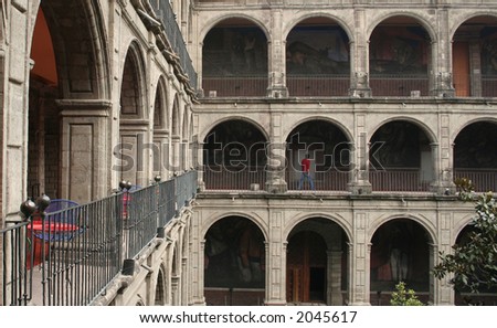Arches of San Ildefonso's College at Mexico's City
