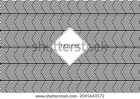 hexagon pattern, black and white, vector lines, abstract background, texture pattern