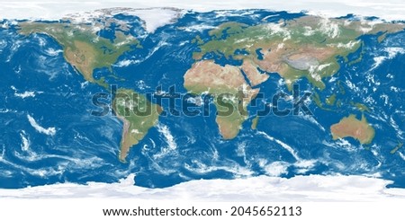 Whole Earth or Map Of World Which can be used to make globe 16k image of world
