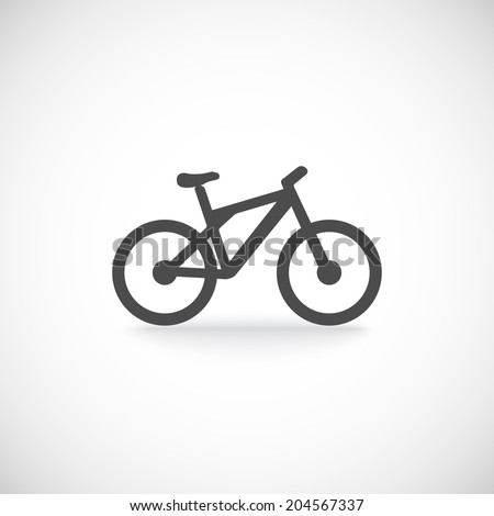 Single silhouette bicycle mountain icon isolated in black color vector illustration