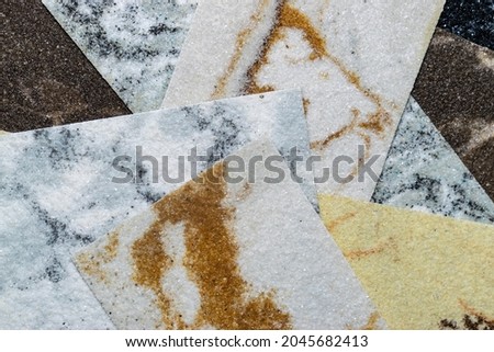 Set of different decorative stone for design, interior and exterior