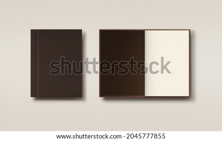 menu render with brown leather cover Royalty-Free Stock Photo #2045777855