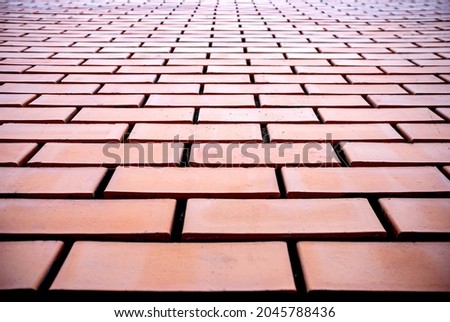 The brick wall is red. Background of bricks.