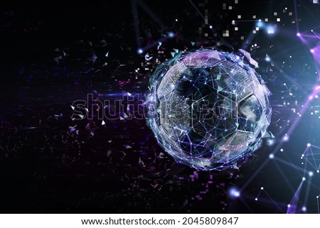 Internet live streaming of a soccer match Royalty-Free Stock Photo #2045809847