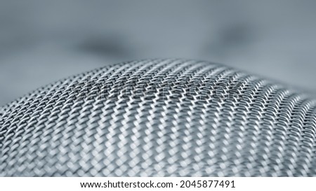 Close up shot of tea strainer mesh with selective focus