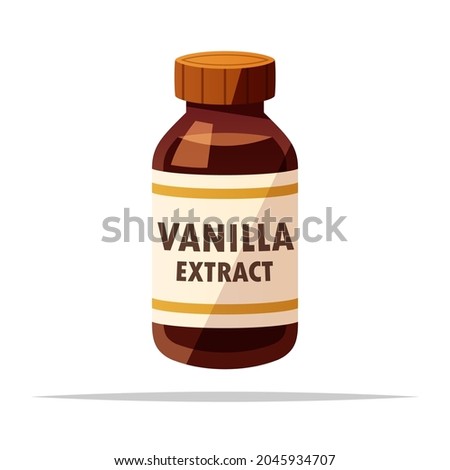 Vanilla extract bottle vector isolated illustration Royalty-Free Stock Photo #2045934707