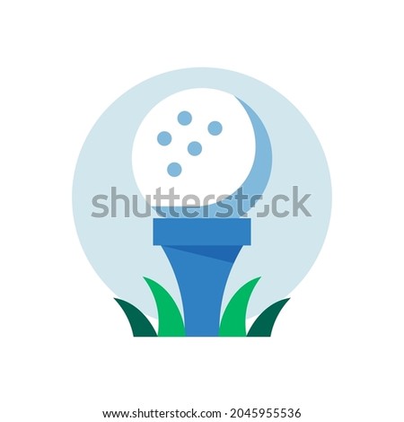 Golf ball icon in flat design. Driving range symbol.