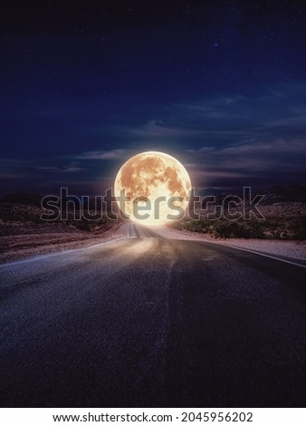 Moon approaching to fall to earth, photo manipulation