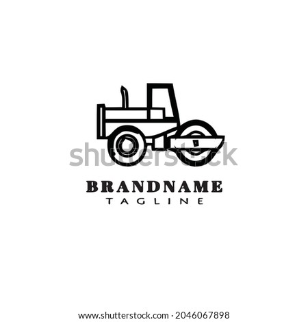 steamroller cartoon logo icon design template modern isolated illustration