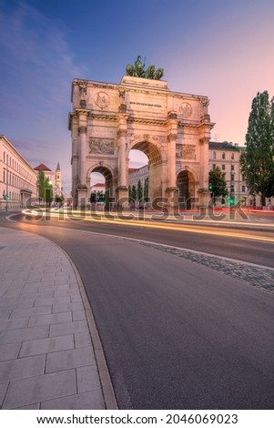 Munich, Germany. Cityscape image of Munich, Bavaria, Germany with the Siegestor at summer sunset. Royalty-Free Stock Photo #2046069023