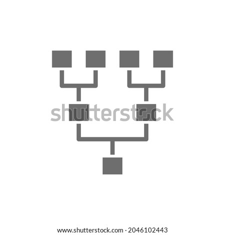 Hierarchical chart, player layout grey icon. Isolated on white background