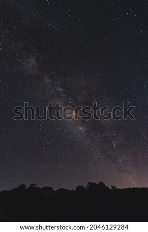 A vertical shot of the milky way in the starry sky