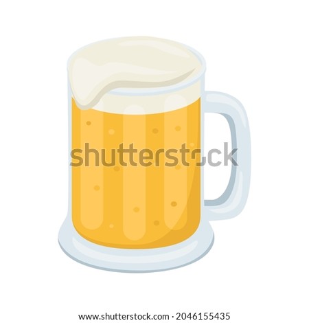 Beer Glass Sign Emoji Icon Illustration. Cold Drink Vector Symbol Emoticon Design Clip Art Sign Comic Style.