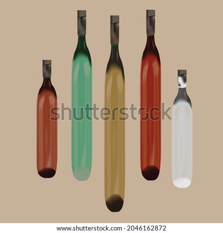 Vector coloured bottles suitable for designing and bottle making