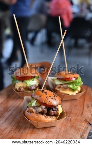 Gourmet Craft Burgers on the plate