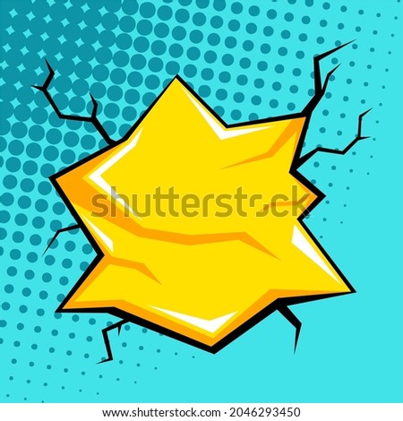 comic background with yellow  speech bubble cracked effect
