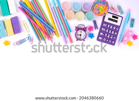 school subjects in pastel colors