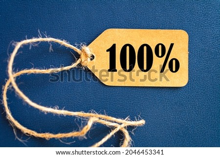 tag with an inscription 100% discount