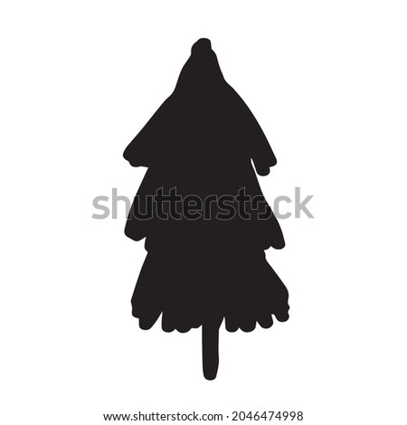 Christmas tree. An ornament for decoration. An element for congratulations. A tree for design. Vector illustration. A festive drawing.