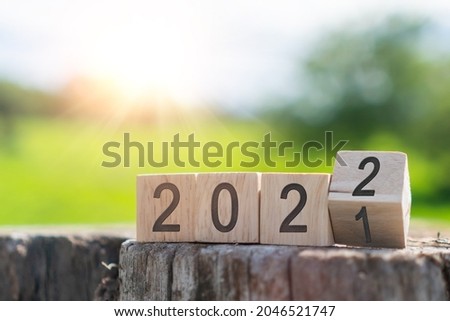 The year 2022 will usher in a new era of creative inspiration and concept background. Make a fresh start in your planning or make a new life resolution. Solution for a business. Royalty-Free Stock Photo #2046521747