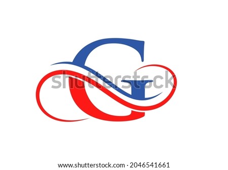 Initial Letter G Modern Shape Logo Design Template. G Logo With Creative Curved Vector Illustration 