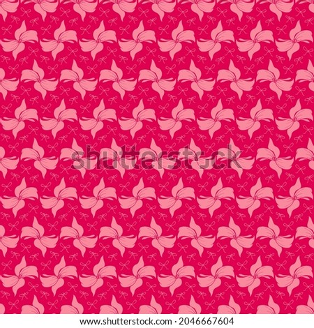 Cute soft romantic bowknots seamless pattern. Pretty flat bows abstract endless texture for fabric, textile, cosmetics, package, stationery, wrapping paper, background. Cheerful festive doodle design.